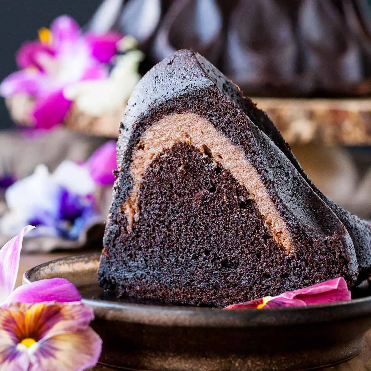 Chocolate Cheesecake Stuffed Bundt Cake