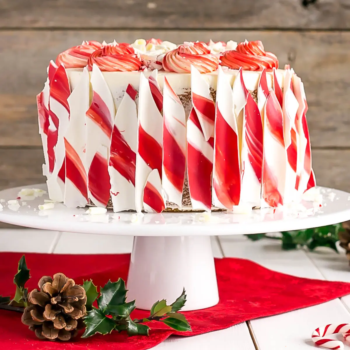 White Chocolate Candy Cane Cake